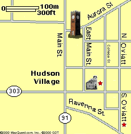 Close-up map to Spiritual Life Society and Yoga Center of Hudson